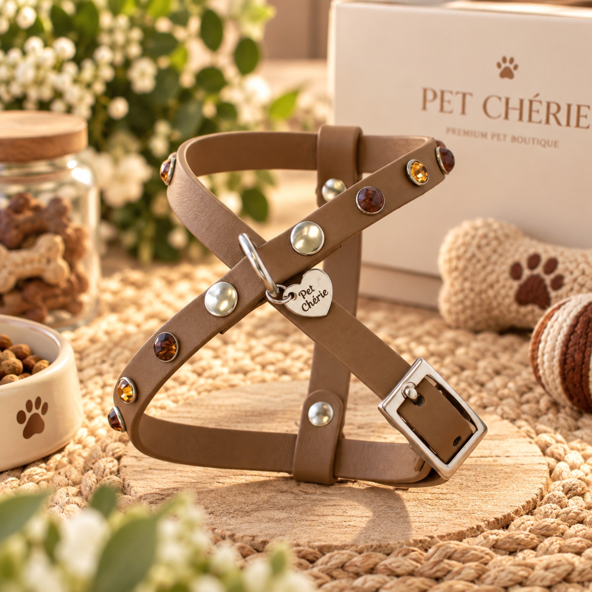 Set Guinzaglio e Pettorina Biothane Coyote Brown